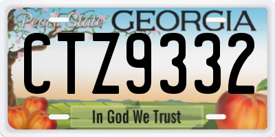 GA license plate CTZ9332