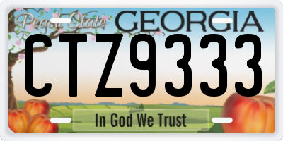 GA license plate CTZ9333