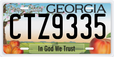 GA license plate CTZ9335