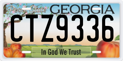 GA license plate CTZ9336