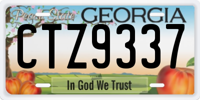 GA license plate CTZ9337