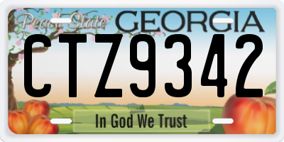 GA license plate CTZ9342