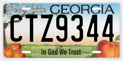 GA license plate CTZ9344