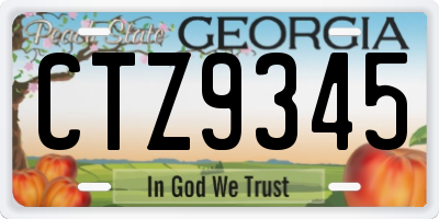 GA license plate CTZ9345