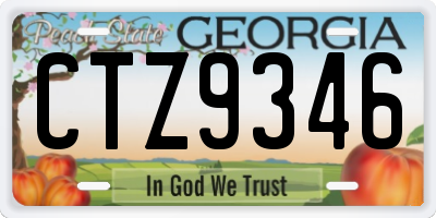 GA license plate CTZ9346