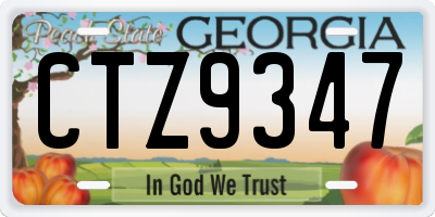 GA license plate CTZ9347