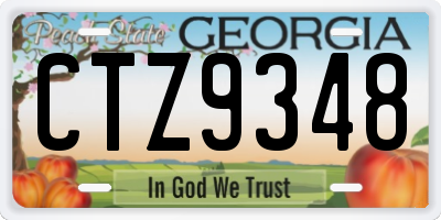 GA license plate CTZ9348