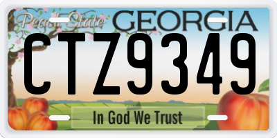 GA license plate CTZ9349