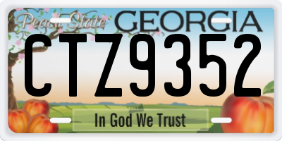 GA license plate CTZ9352