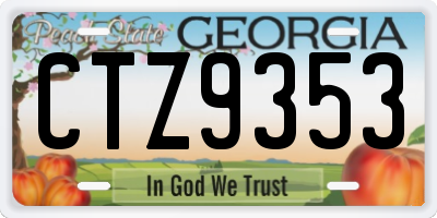 GA license plate CTZ9353