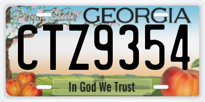 GA license plate CTZ9354