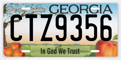 GA license plate CTZ9356