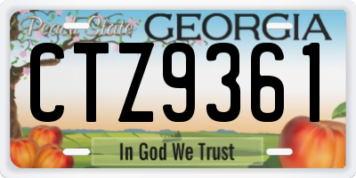 GA license plate CTZ9361