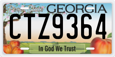 GA license plate CTZ9364