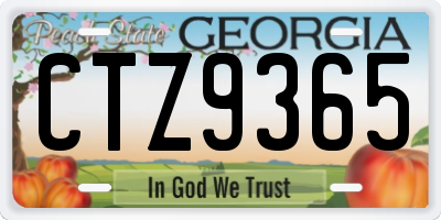 GA license plate CTZ9365