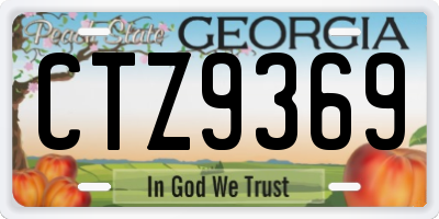 GA license plate CTZ9369