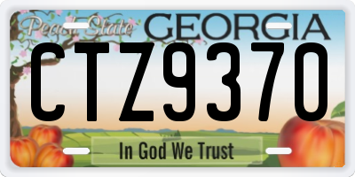 GA license plate CTZ9370