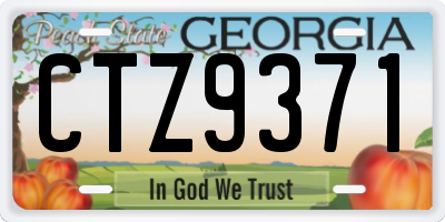 GA license plate CTZ9371