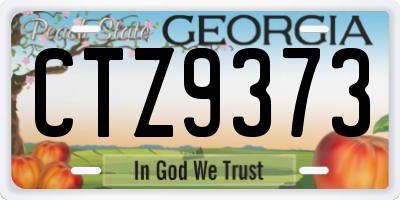GA license plate CTZ9373