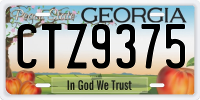 GA license plate CTZ9375