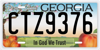 GA license plate CTZ9376