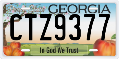 GA license plate CTZ9377