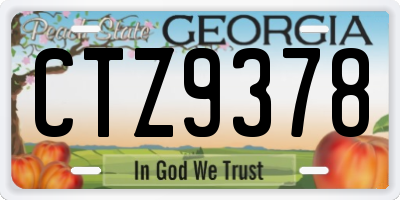 GA license plate CTZ9378