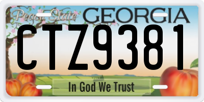 GA license plate CTZ9381