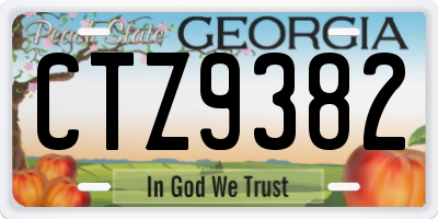 GA license plate CTZ9382