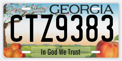 GA license plate CTZ9383