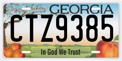 GA license plate CTZ9385