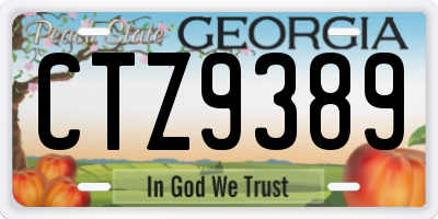GA license plate CTZ9389