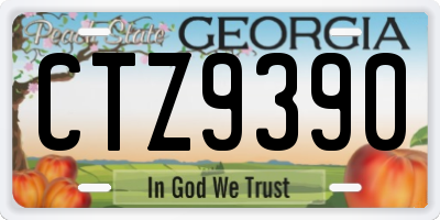 GA license plate CTZ9390