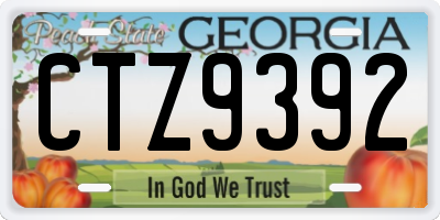 GA license plate CTZ9392