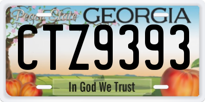 GA license plate CTZ9393
