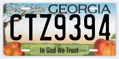 GA license plate CTZ9394