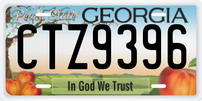 GA license plate CTZ9396