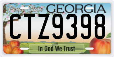 GA license plate CTZ9398