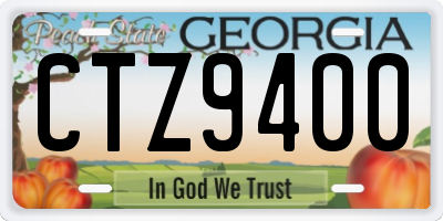 GA license plate CTZ9400