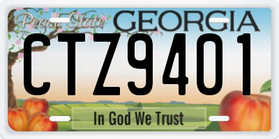 GA license plate CTZ9401