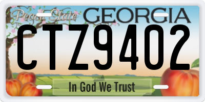 GA license plate CTZ9402