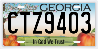 GA license plate CTZ9403