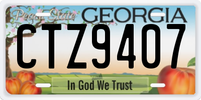GA license plate CTZ9407