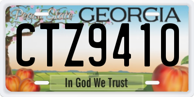 GA license plate CTZ9410