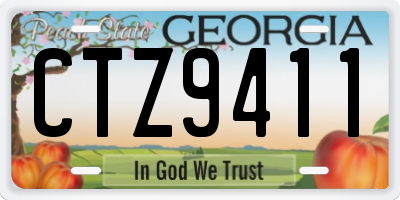GA license plate CTZ9411
