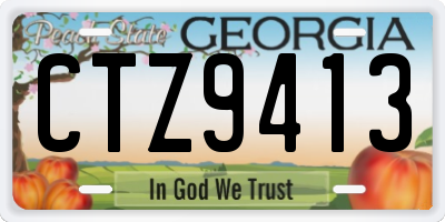 GA license plate CTZ9413