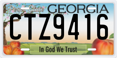 GA license plate CTZ9416