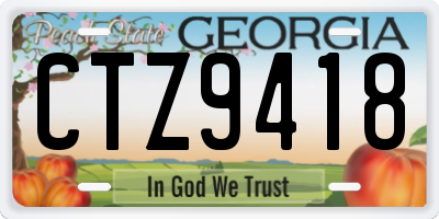 GA license plate CTZ9418