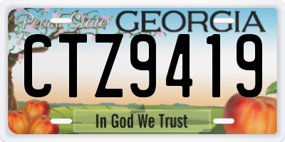 GA license plate CTZ9419