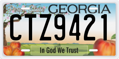 GA license plate CTZ9421